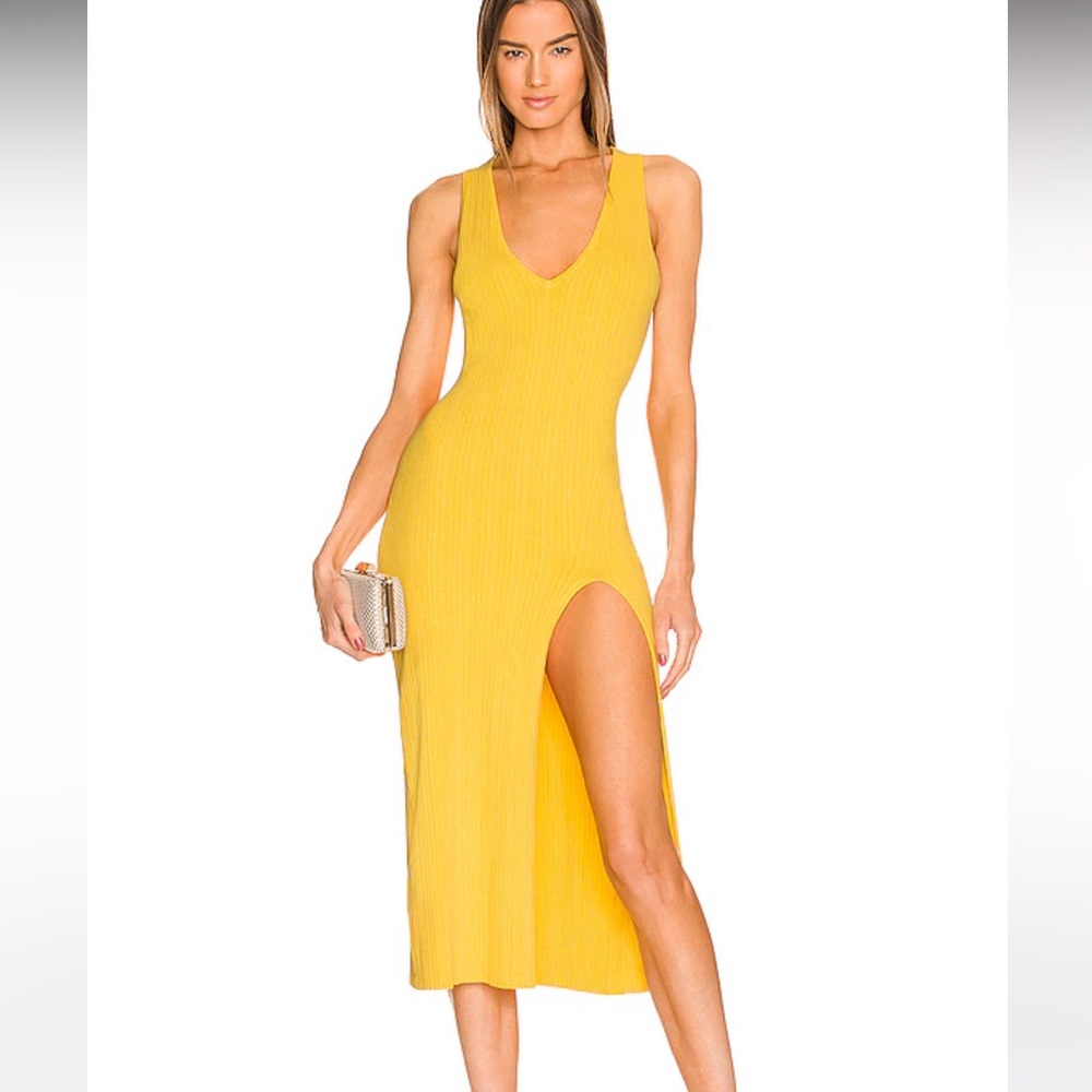 Michael Costello Ribbed Midi Dress